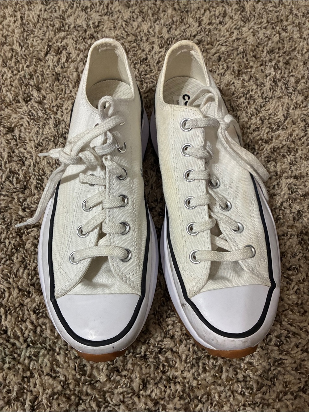 Converse White Canvas Sneakers with Black Trim